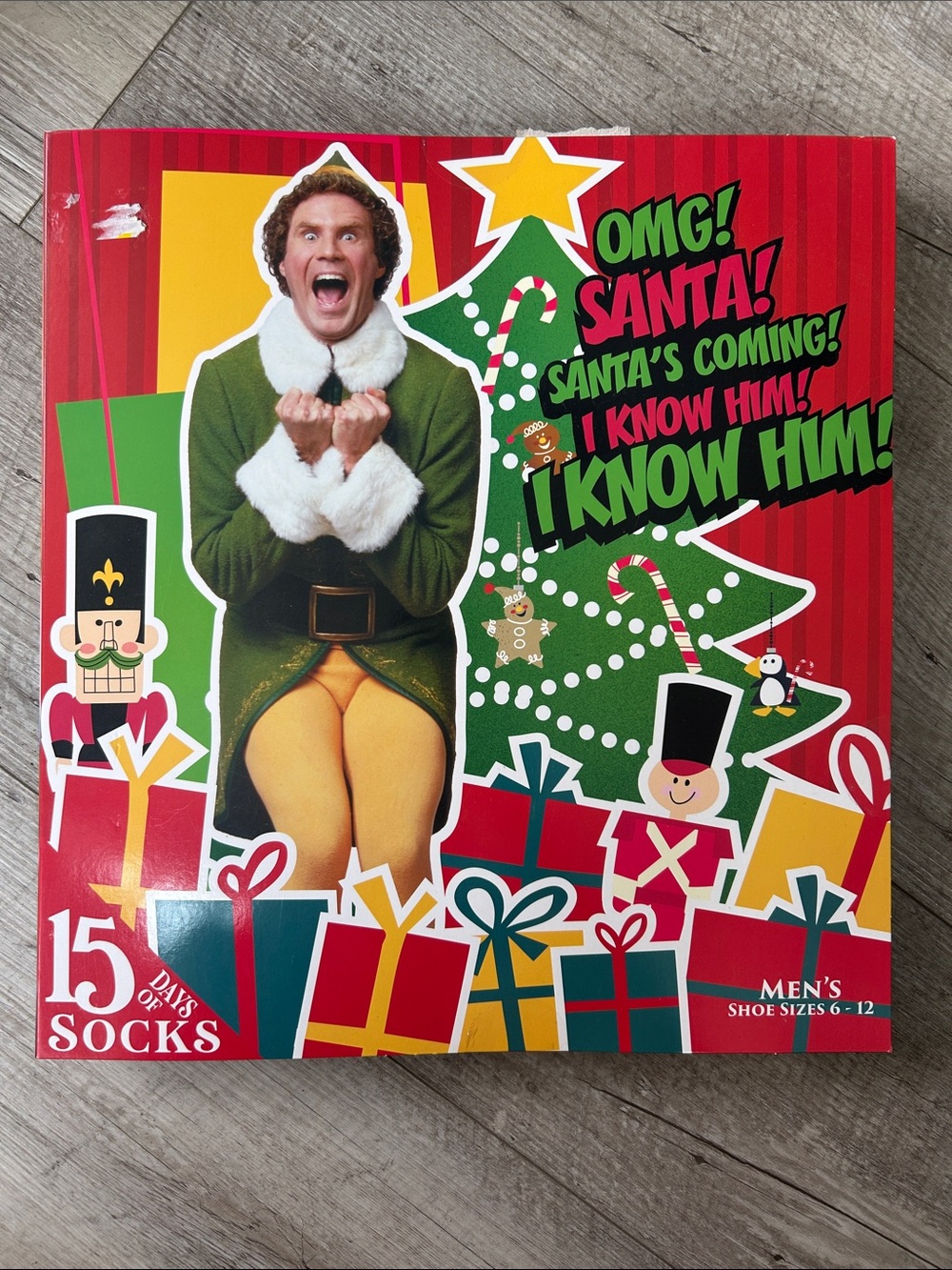 Elf- 15 days of Christmas socks. Green, Yellow, Red - Festive Pack